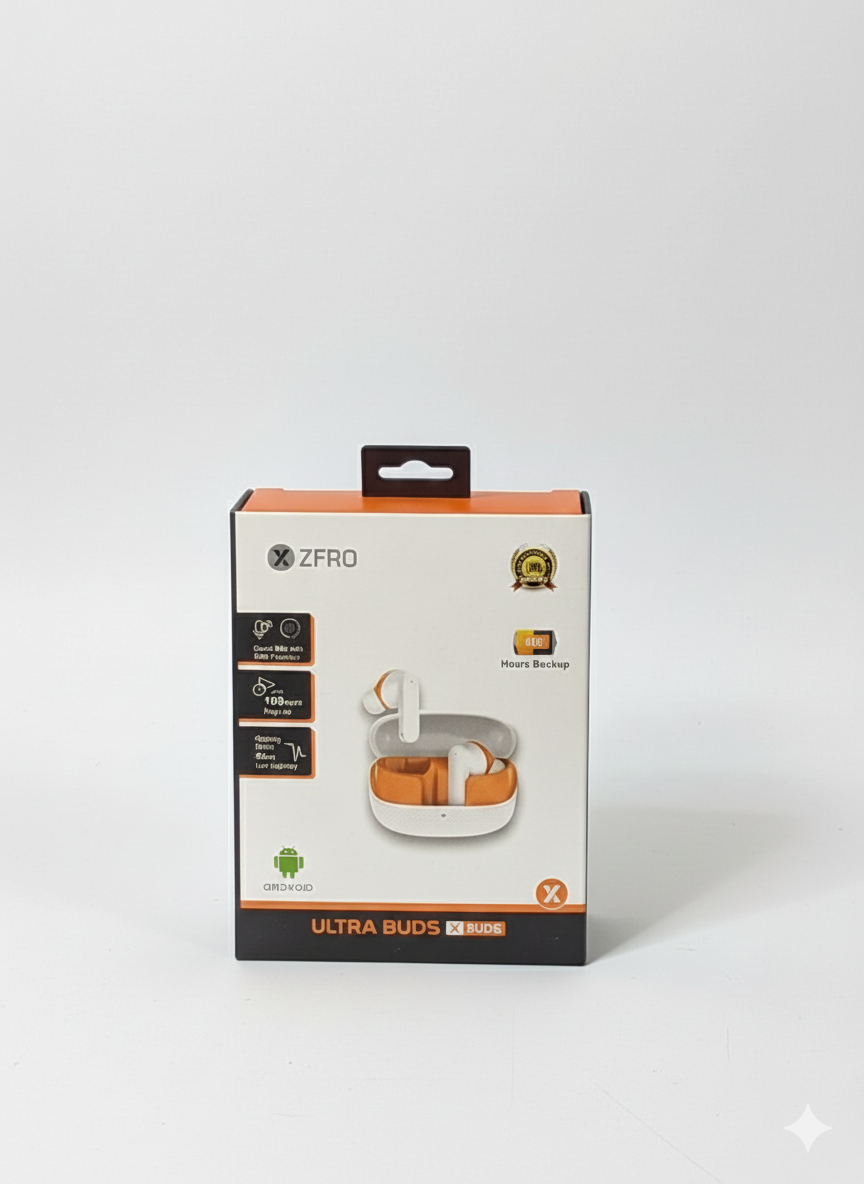 Ultra Buds X Buds by Zfro: ENC Call Clarity, 100-Hour Battery, Wireless 5.4