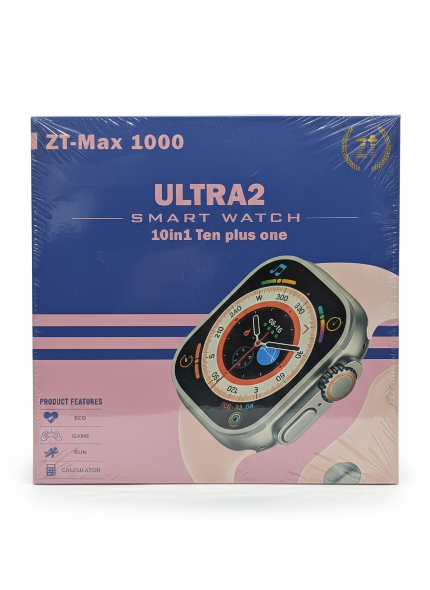 ZT-Max 1000 Ultra 2 Smart Watch | Vibrant AMOLED Display | Premium 10-in-1 Accessory Bundle